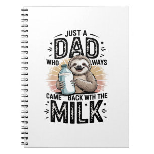 father and son with milk  sloth graphic design-01 notebook