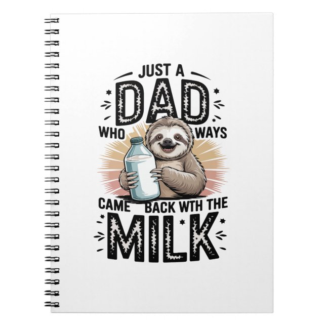 father and son with milk  sloth graphic design-01 notebook (Front)
