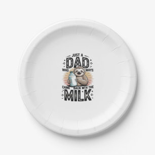 father and son with milk sloth graphic design-01 paper plate
