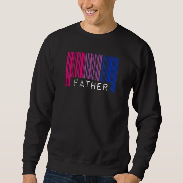 Father Barcode Bisexual Pride Flag Aesthetic Fathe Sweatshirt (Front)