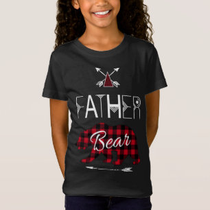 Father Bear Buffalo Plaid Matching Family Camping T-Shirt