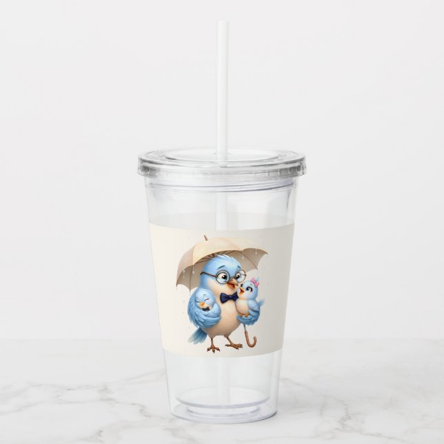 Father Bird Acrylic Tumbler Dad Gift (Front)