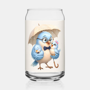 Father Bird Can Glass Family Artwork