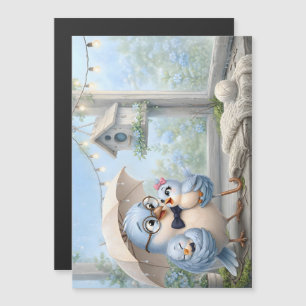 Father Bird Family Magnetic Card – Cute Blue Bird