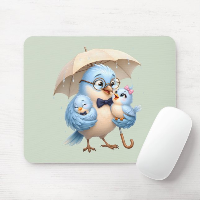 Father Bird Family Mouse Pad (With Mouse)