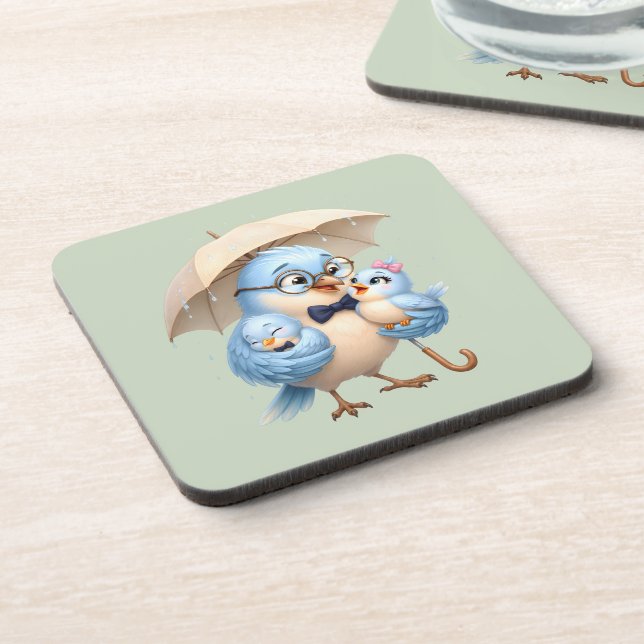 Father Bird Hard Coaster Family (Left Side)