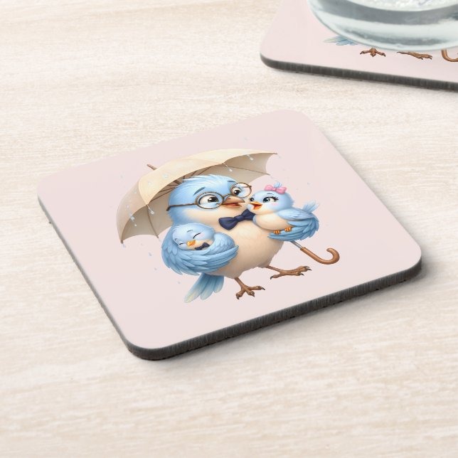 Father Bird Hard Plastic Coaster (Left Side)