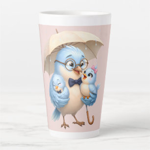 Father Bird Latte Mug Cute Family Design