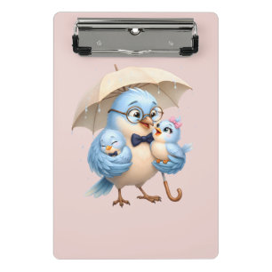 Father Bird Mini Clipboard Cute Bird Art