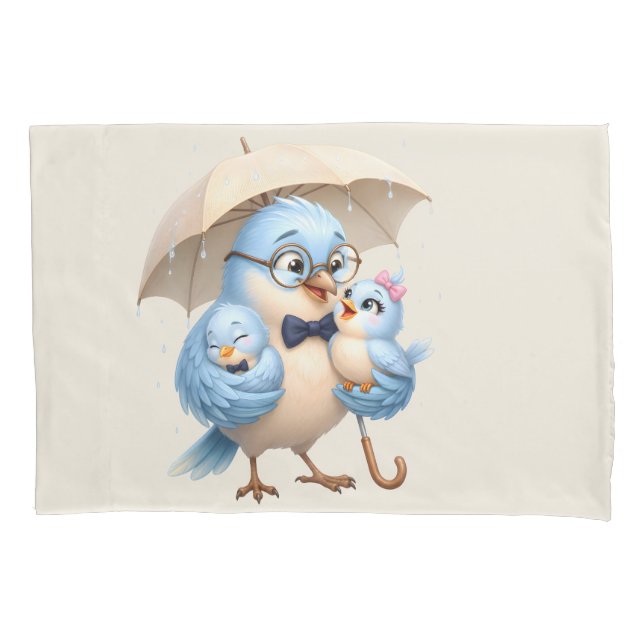 Father Bird Pillowcase Family Gift (Front)