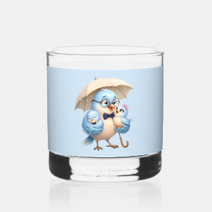 Father Bird Rocks Glass Family Gift
