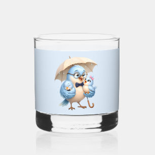 Father Bird Rocks Glass Family Gift