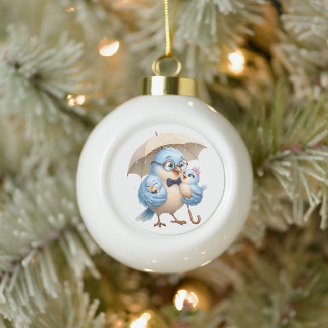 Father Bird Snowflake Ornament Dad Gift (Tree)