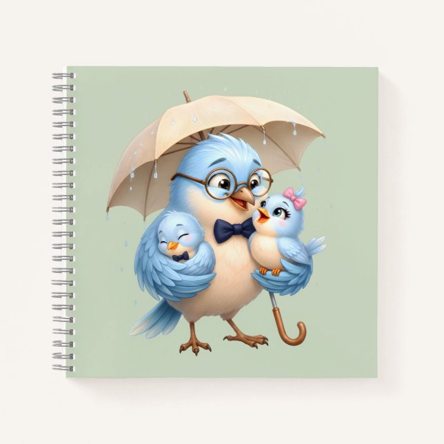 Father Bird Spiral Notebook Gift (Front)