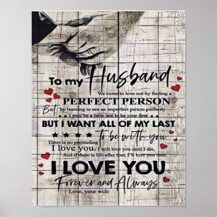 Father Birthday Gift   Letter To My Husband Poster