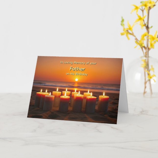 Father Birthday in Remembrance Late Dad Card (Yellow Flower)