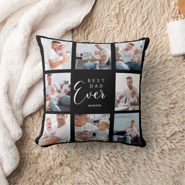 Father black photo collage cushion (Blanket)