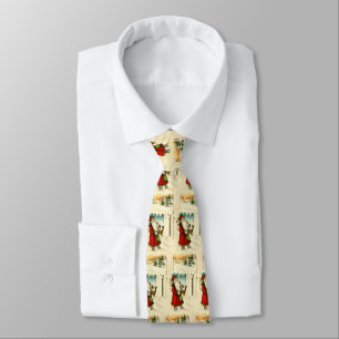 Father Christmas and deer Tie