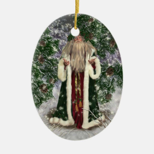 Father Christmas Ceramic Tree Decoration (Front)