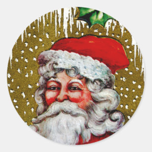 Father Christmas Classic Round Sticker