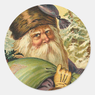 Father Christmas Classic Round Sticker