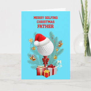 Father Christmas Golfball Holiday Card