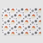 Father Christmas Santa Claus Snow Illustration  Tissue Paper<br><div class="desc">Minimalist Santa Claus illustration in elegant faux gold and red colours with black snowflakes.</div>