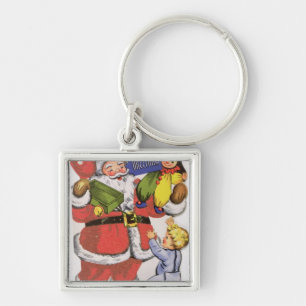 Father Christmas, Victorian Christmas card Key Ring