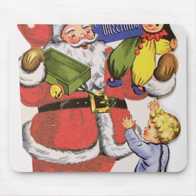 Father Christmas, Victorian Christmas card Mouse Pad (Front)
