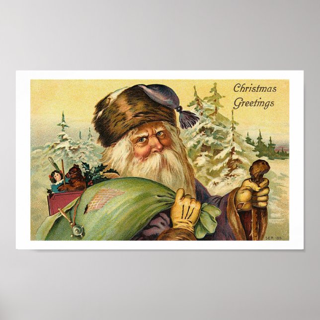 Father Christmas - Vintage Art Poster (Front)