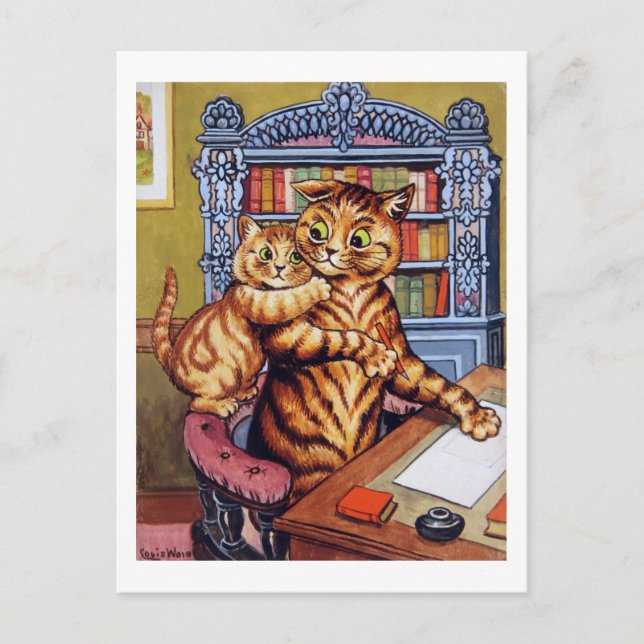 Father(Daddy) cat, Louis Wain Postcard (Front)