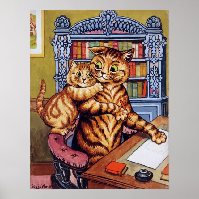 Father(Daddy) cat, Louis Wain Poster (Front)