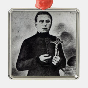 Father Damien Metal Tree Decoration