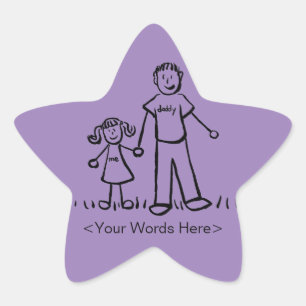 Father & Daughter Family Character Custom Stickers