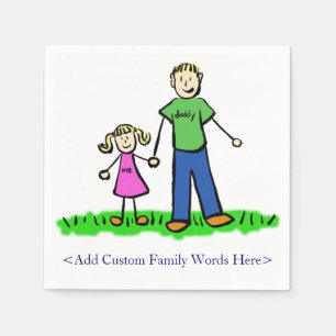 Father Daughter Family Custom Art Napkins