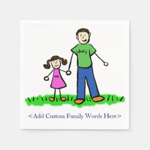 Father Daughter Family Custom Art Napkins