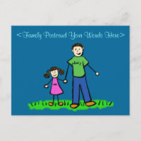 Father Daughter Family Custom Art Postcard