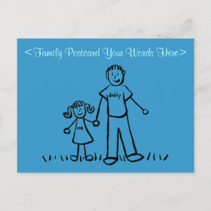 Father Daughter Family Custom Art Postcard