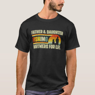 Father Daughter Fishing Partner For Life Retro Mat T-Shirt