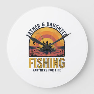 Father Daughter Fishing Partners for Life Shirt De Large Clock