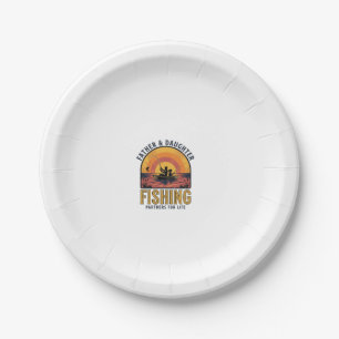 Father Daughter Fishing Partners for Life Shirt De Paper Plate