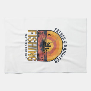 Father Daughter Fishing Partners for Life Shirt De Tea Towel
