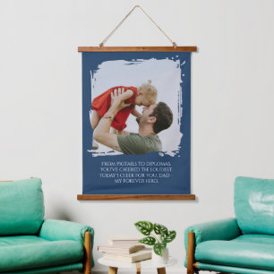 Father Daughter Gift – Personalised Photo Quote Hanging Tapestry