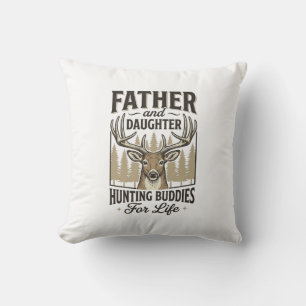Father Daughter Hunting Buddies Deer Shirt Design_ Cushion