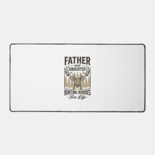 Father Daughter Hunting Buddies Deer Shirt Design_ Desk Mat