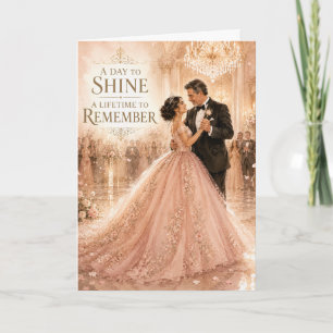 Father Daughter Quinceañera Sweet 16 Card