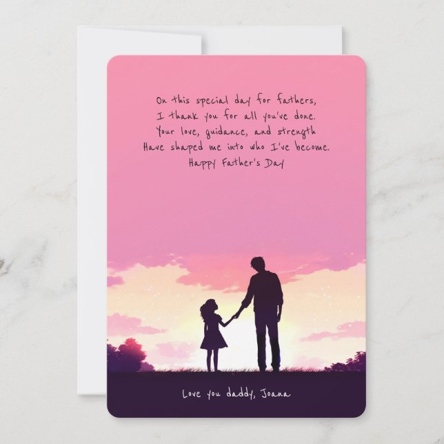 Father & daughter under the sky | Father's Day Holiday Card (Front)