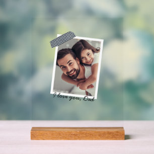 Father Daughters Heart Script Photo Collage Acrylic Sign