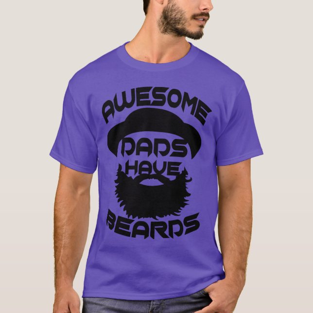 Father Day Awesome Dads Have Beards retro T-Shirt (Front)