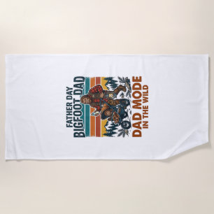 Father Day Bigfoot Dad Shirt Camping Legend Father Beach Towel